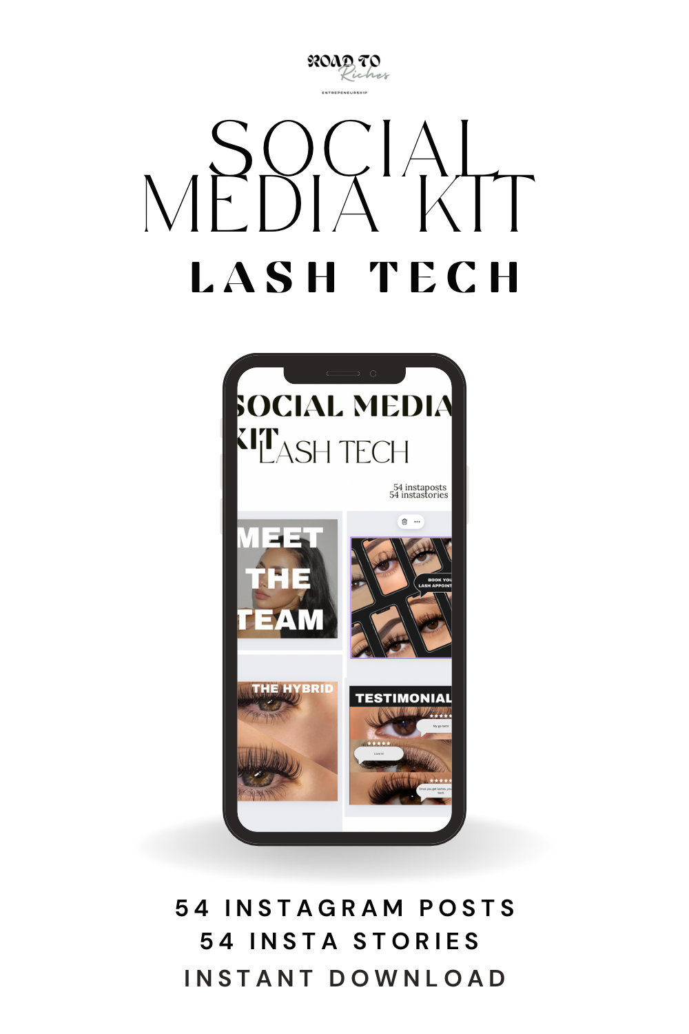 Social media template kit lash tech