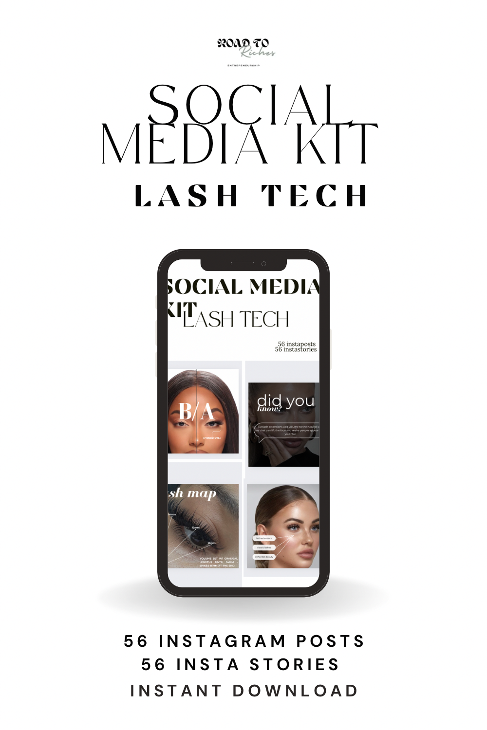 Social media template kit lash tech